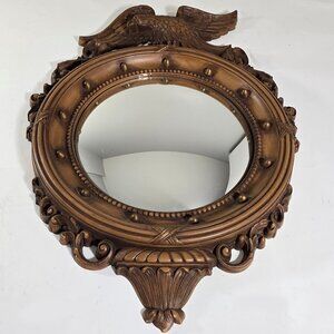 Syroco 60’s Convex Bullseye Mirror 22” Bald Eagle Federal Regency Style Vintage
